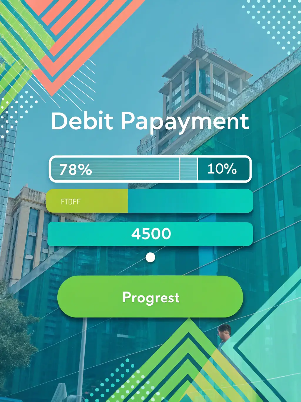 A vibrant debt payoff tracker with progress bars and milestone markers, designed with soft pink and green accents to create a motivating and visually engaging tool. This image is used to showcase the Debt Payoff Tracker Printable product.
