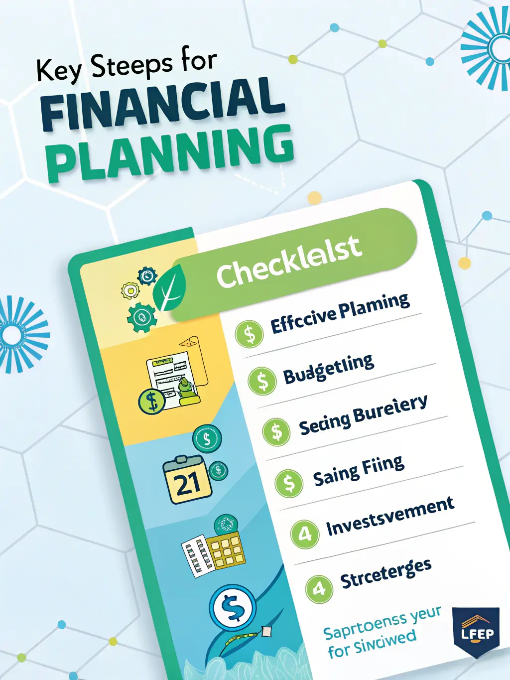 A graphic depicting a checklist with items like 'Negotiate Bills, ' 'Review Subscriptions, ' and 'Energy Audit, ' symbolizing effective bill reduction strategies.