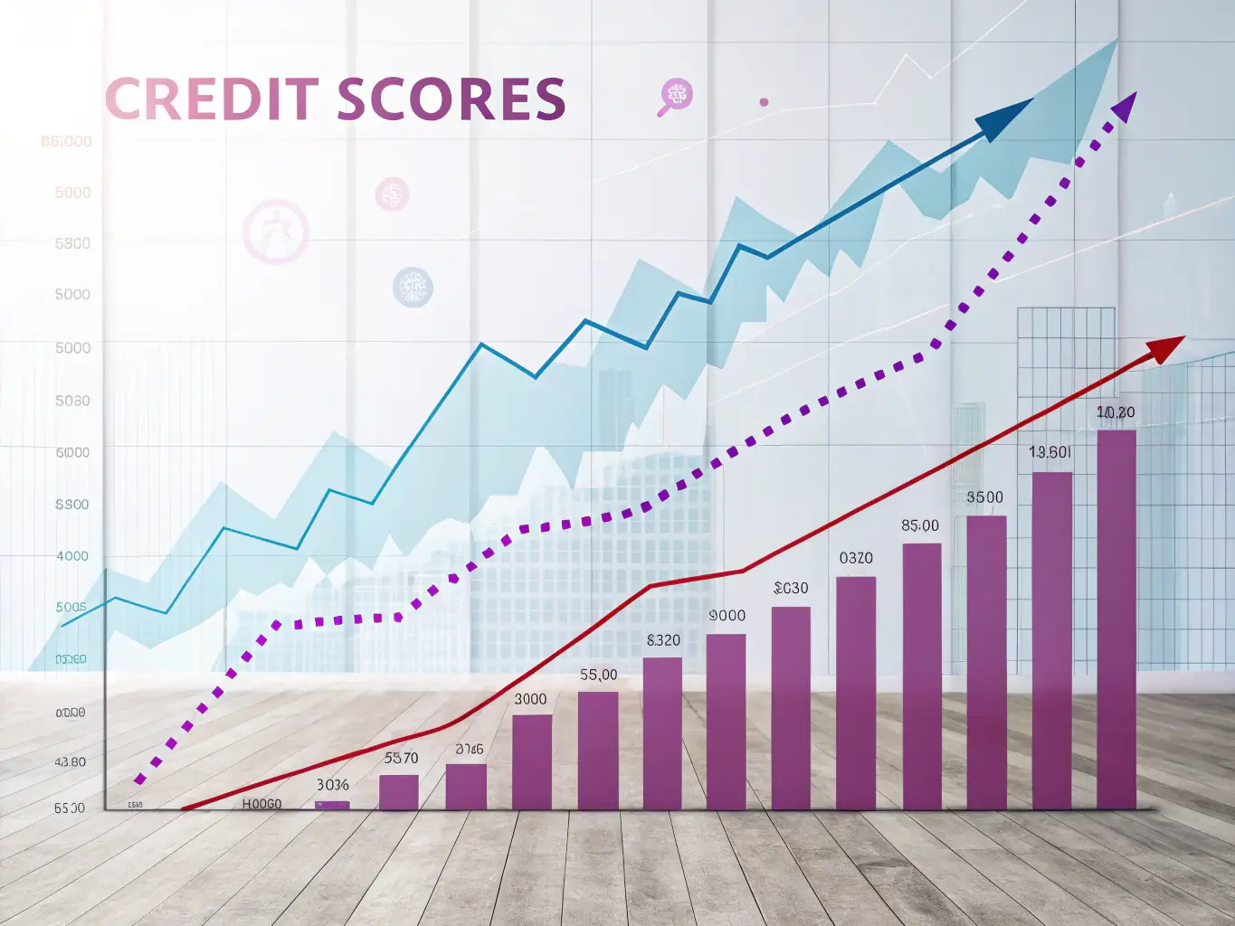 A professional-looking graphic showing a credit score dashboard with key metrics highlighted, emphasizing the importance of credit monitoring for financial health.